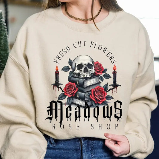 Fresh Cut Flowers Meadows Rose Shop Sweatshirt, Haunting Adeline Hoodie, Zade Meadows Merch, Romance Of The Stars Dark Romance Sweater