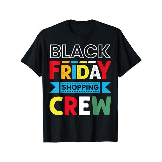 Friday Shopping Crew T-Shirt - Cotton, Crew Neck, Geometric Pattern, Slight Stretch, Knit Fabric, Minimalist Style, Regular Fit, Ideal for Sports, Beach, Parties, Yoga, Fishing, Volleyball, Tennis, Golf, Diwali - Four Seasons Unisex Top Made in USA