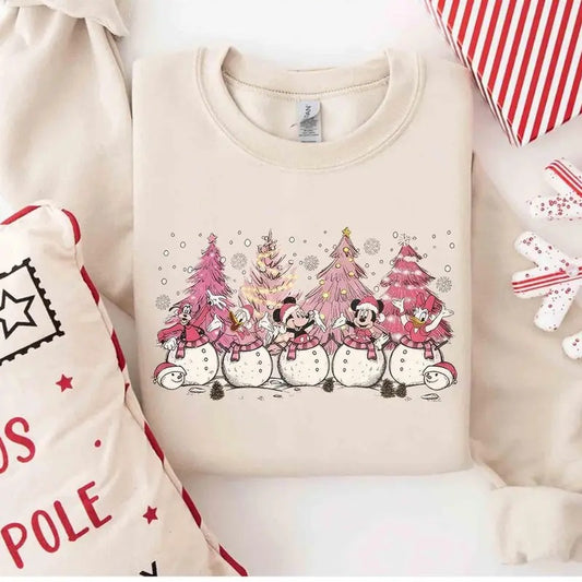 Friend Pink Christmas Tree Sweatshirt Tshirt, Christmas Shirt, Cute Pink Christmas Shirt, Holiday Shirt, Christmas Gift