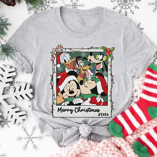 Friends Christmas Sweatshirt Tshirt, Santa Hat Merry Christmas Shirt, Xmas Holiday Shirt, Christmas Lights Shirt