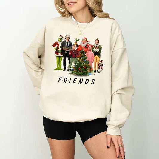 Friends Christmas Sweatshirt, Friends Christmas Characters Tee Shirt, Holiday Christmas Santa Shirt, Holiday Winter Sweater, Christmas Party Shirt, Xmas Gift