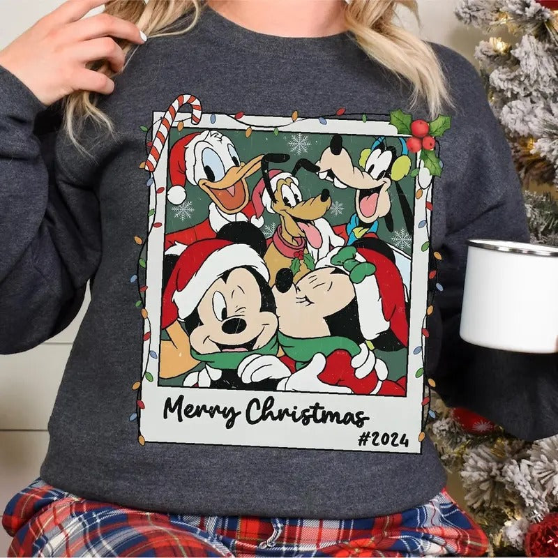 Friends Christmas Tshirt Sweatshirt, Santa Hat Merry Christmas Shirt, Xmas Holiday T-Shirt, Christmas Lights Shirt