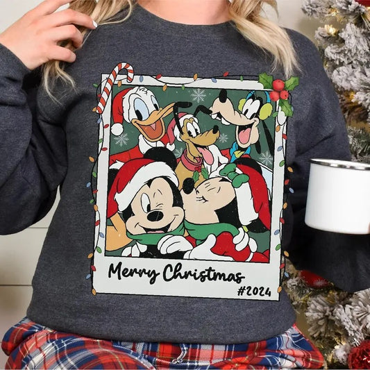 Friends Christmas Tshirt Sweatshirt, Santa Hat Merry Christmas Shirt, Xmas Holiday T-Shirt, Christmas Lights Shirt