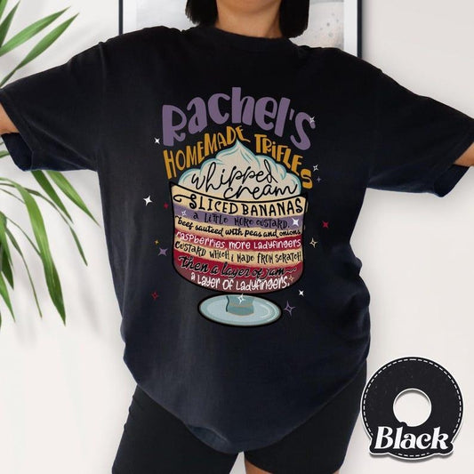 Friends English Trifle  Shirt, Friends English  Shirt, Friends Thanksgiving Rachel  Shortsleeve Tee Casual Crewneck Womenswear Basic  Bottom Cotton