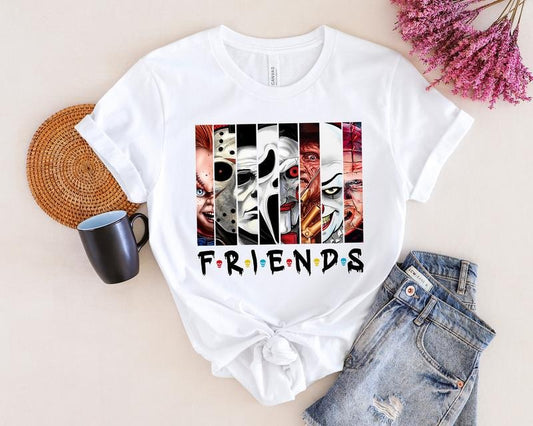 Friends Halloween Shirt, Horror Characters Friends Shirt, Halloween Horror Characters Shirt, Friends Shirt, Horror Movie Characters Shirt