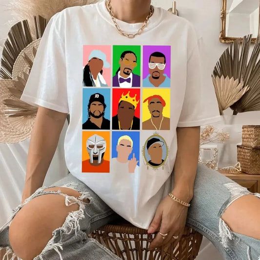 Friends Rapper T Shirt, Hip Hop Legend And Pioneers Tee, East Coast West Coast Hip Hop, Unisex Short Sleeve Tee
