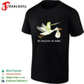 Frog riding stork holding sword we deliver at dawn shirt