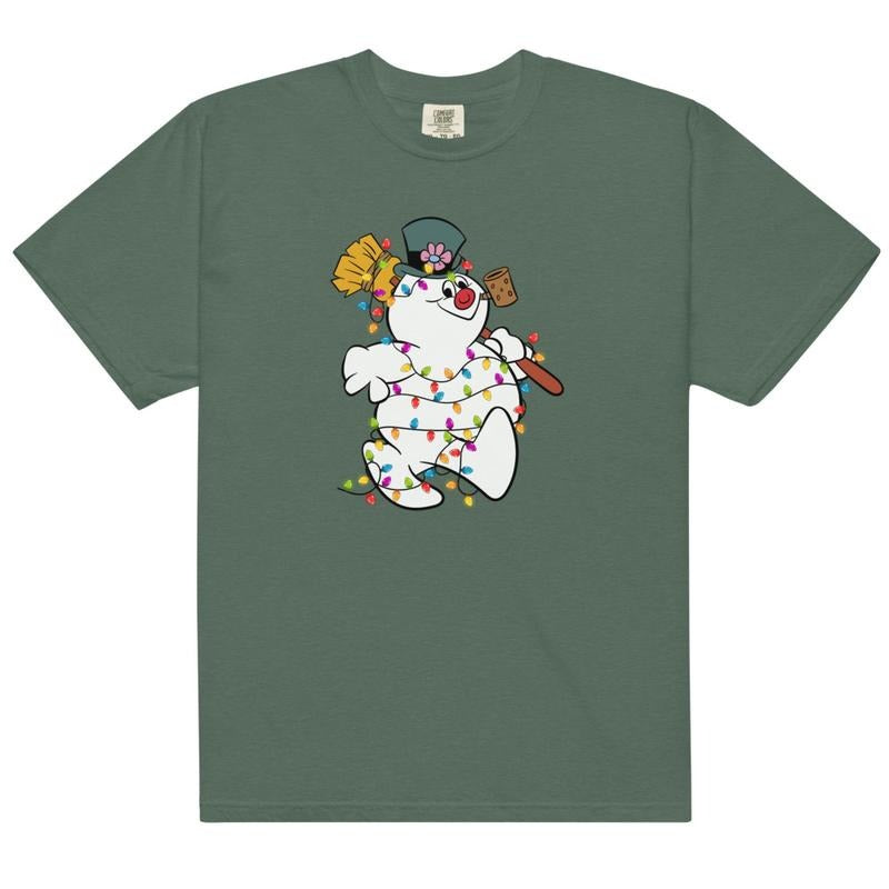 Frosty the Snowman Shirt - Comfort Colors Shirt Unisex Apparel Relaxed Fit Printed In The USA Clothing Womenswear Casual Comfort Cotton Top Athletic Boho Chic