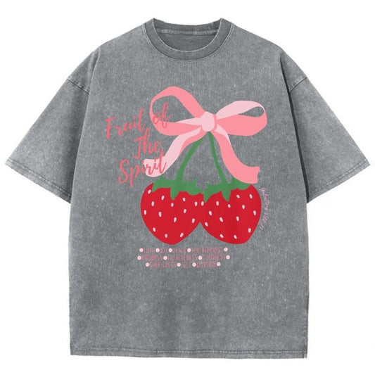 Fruit Of The Spirit Unisex Washed T-Shirt, Christian Jesus  t shirts, Vintage 90s Graphic Tee Gift Cotton Top, Mineral colorstyle{n002}4