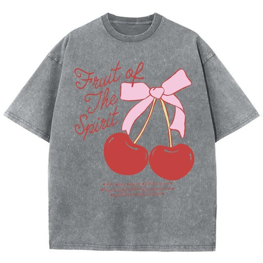 Fruit Of The Spirit Unisex Washed T-Shirt, Christian t shirts, Christian Jesus  t shirts, Vintage 90s Graphic Tee Gift Cotton Top Womenswear, Mineral colorstyle{n002}3