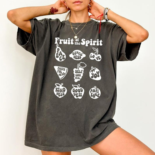 Fruit of the Spirit Shirt Comfort Colors, Retro Fruit Unhinged Unisex T-Shirt,  Christian Religious Gift, Vintage Aesthetic Bible Verse Women Tee