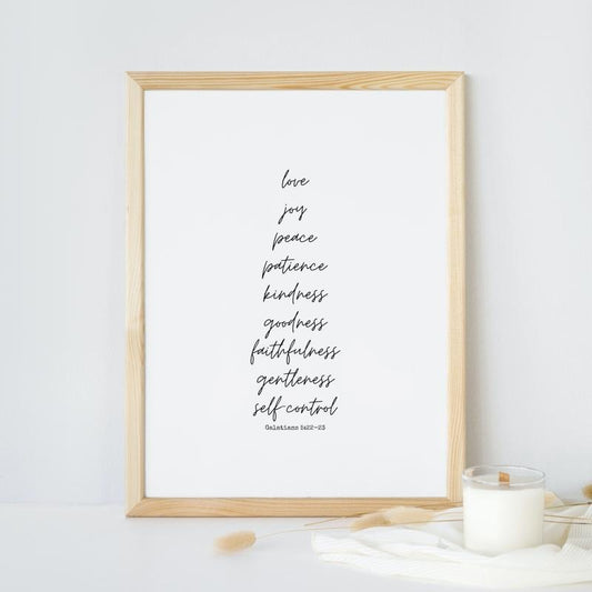 Fruits Of The Spirit, Galatians 5, Christian Wall Art, Scripture Wall Art, Home Decor Art, Gifts For Christian Her...
