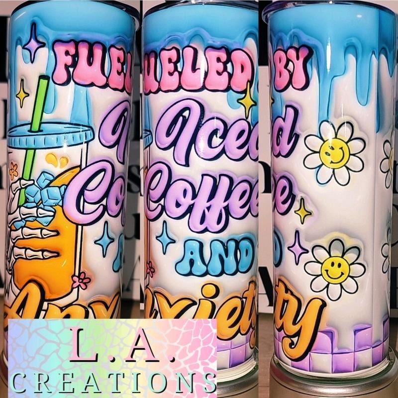 Fuelded by iced coffee and anxiety Tumbler T-Shirts, Hoodie, Sweatshirt | WearSparks.com