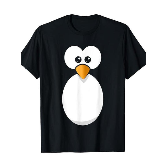 Fun penguin face design or simple clothing Black Penguin T-shirt Made in USA