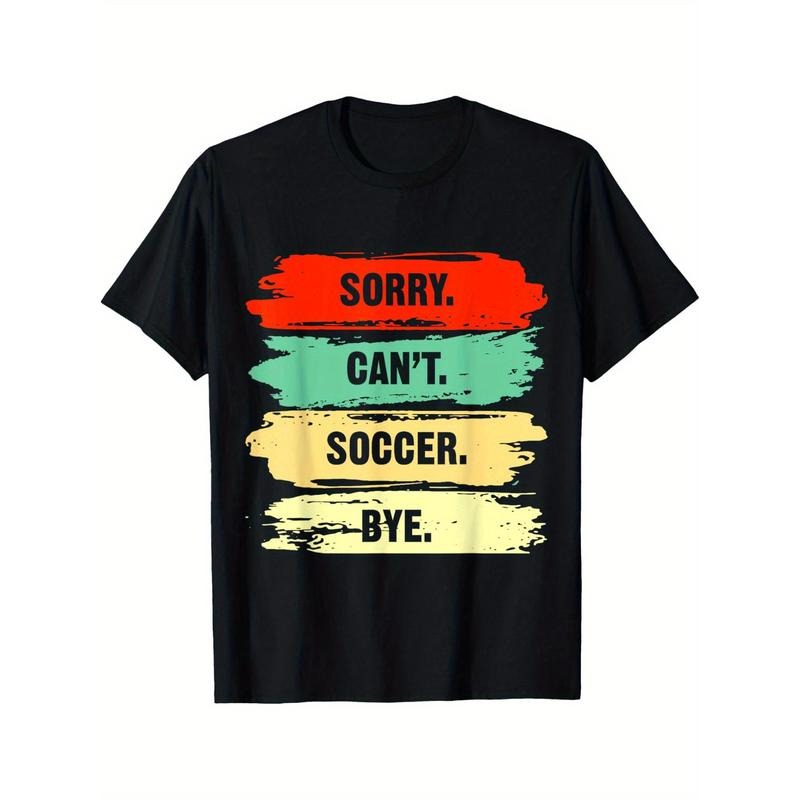 Fun soccer Player Sports Retro men's casual short sleeved men's sports T-shirt Made in USA