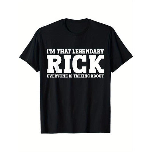 Funny 'Rick' Graphic Tee - 100% Cotton, Perfect Gift for Men & Women, Casual Round Neck T-Shirt, Black Made in USA
