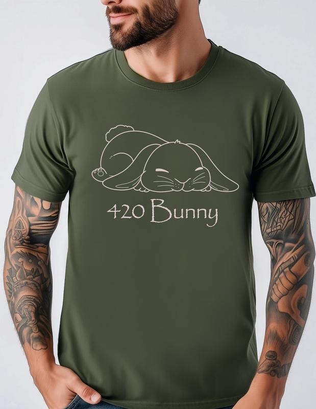 Funny 420 Bunny Easter Tshirt Unisex Tee 420 Enthusiast Gift  Shirt  Lover Easter Bunny Tee  Shirt Easter Shirt