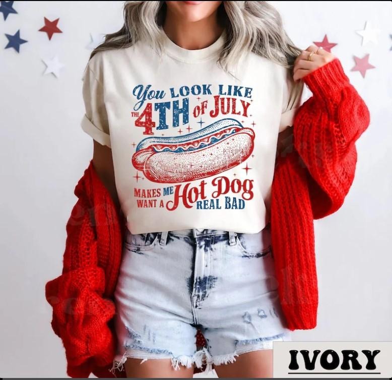 Funny 4th July Shirt, You Look Like The July 4th Shirt, Funny Fourth Of July Hot Dog T-shirt