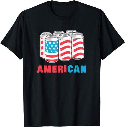 Funny 4th of July Shirts For Men, AmeriCan Funny 4th of July Beer Patriotic USA Flag T-Shirt Menswear Top Casual Cotton Fashion Basic