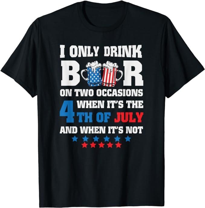 Funny 4th of July Shirts For Men, Funny 4th of July-Beer Loving Dad Drinking Gift Men USA Flag T-Shirt Menswear Top Casual Cotton Basic Fashion