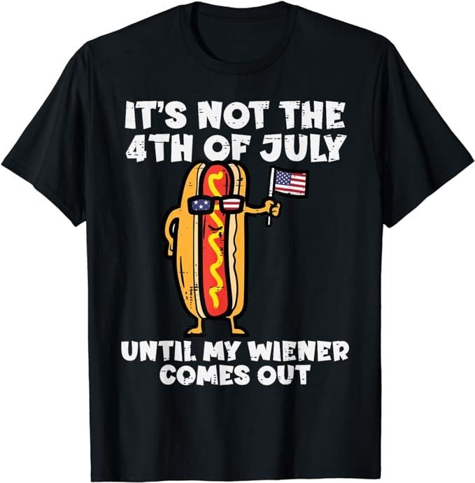 Funny 4th of July Shirts For Men, Not 4th July Wiener Hotdog American Flag Patriotic T-Shirt Menswear Top Casual Cotton Fashion Basic