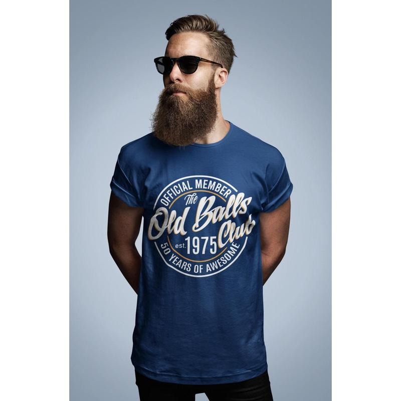 Funny 50th Birthday Shirt, Old Balls Fiftieth Mens Birthday Tee, 50 And Awesome Shirt, Dad Shirt For 50th Adult Birthday Gift 1974 1975 1964