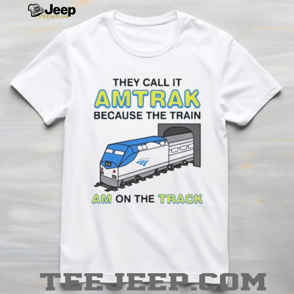 Funny Amtrak Train Am On The Track Pun White Graphic T Shirt