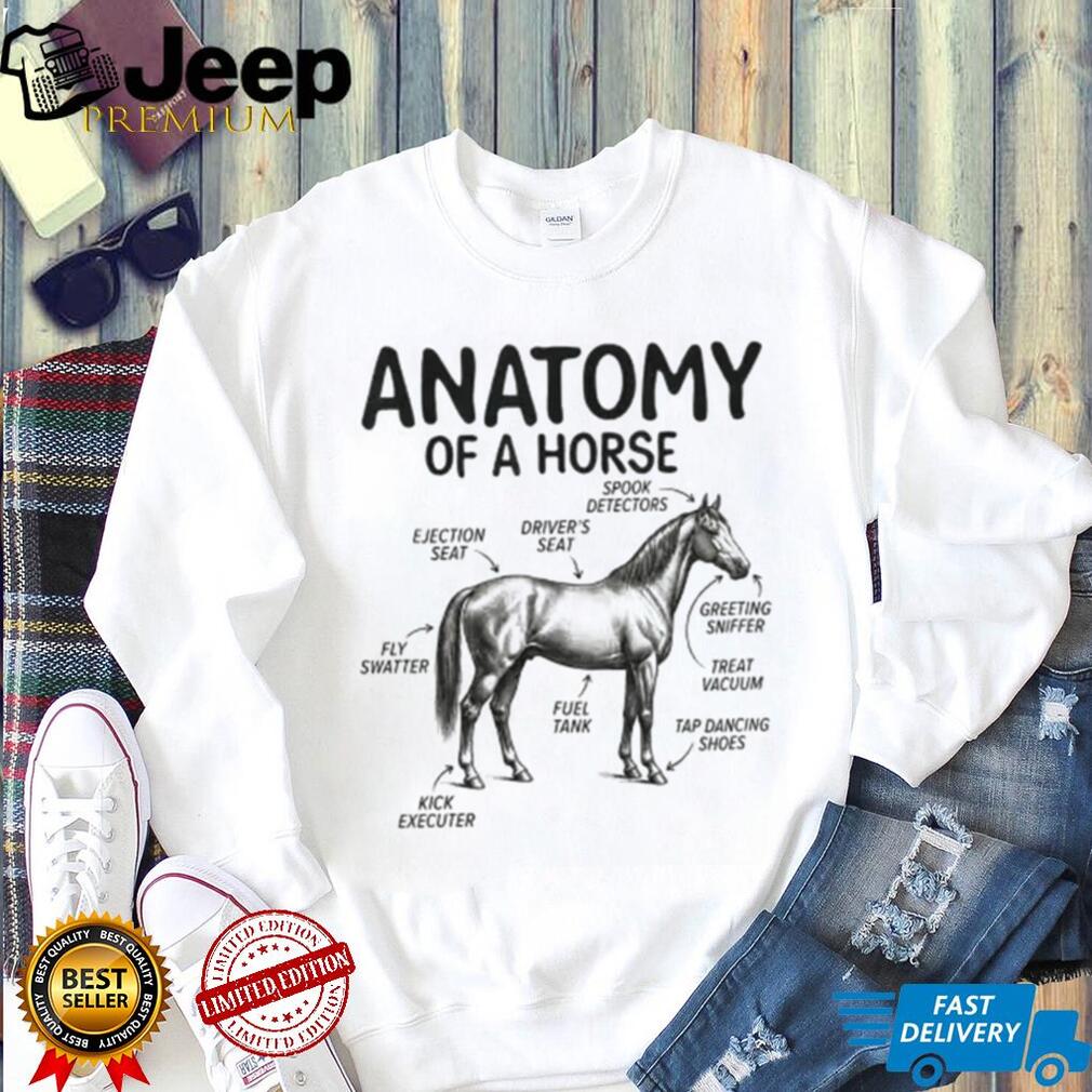 Funny Anatomy Of A Horse Diagram Equine Lover Vintage Humor Gift Men Women Shirt