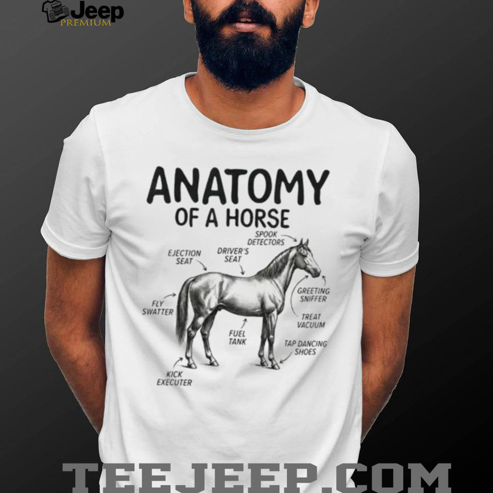Funny Anatomy Of A Horse Diagram Equine Lover Vintage Humor Gift Men Women Shirt