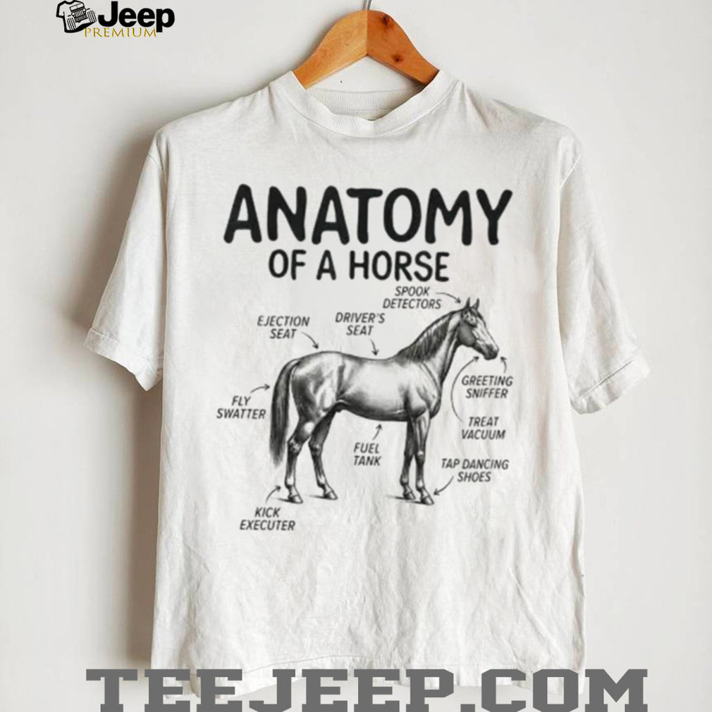 Funny Anatomy Of A Horse Diagram Equine Lover Vintage Humor Gift Men Women Shirt