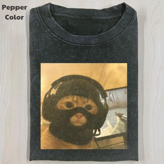 Funny Animal Vintage Graphic Tee, Call of Meowty T-Shirt, Stupid Cat Animal Shirt, Unisex Meme Cringe Funny Shirt, Menswear Womenswear Streetwear Cotton Comfort