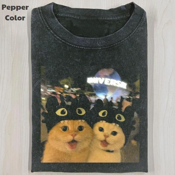 Funny Animal Vintage Graphic Tee, Cat Toothless Selfie T-Shirt, Cute Kitten Animal Shirt, Unisex Meme Cringe Funny Shirt, Menswear Womenswear Streetwear Cotton Comfort