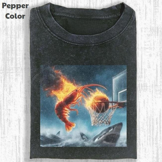 Funny Animal Vintage Graphic Tee, Crazy Shrimp T-Shirt, Unisex Meme Cringe Funny Shirt, Menswear Womenswear Streetwear...
