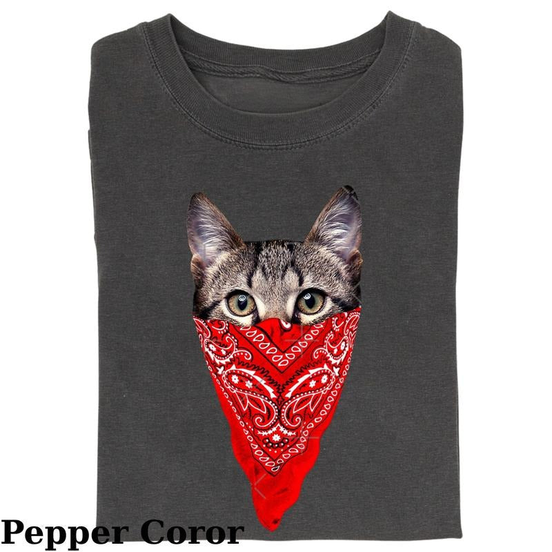 Funny Animal Vintage Graphic Tee, Gangster Cat T-Shirt, Fantasy Kitten Tshirt, Cute Cat Shirt, Love Cat Tshirt, Animal Shirt, Unisex Meme Cringe Funny Shirt, Menswear Womenswear Streetwear Cotton Comfort