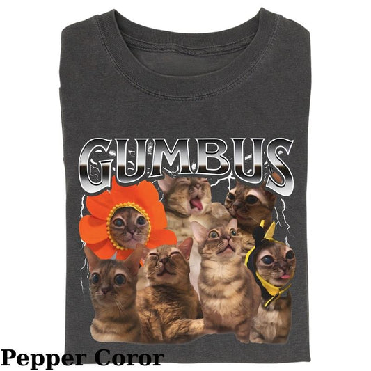 Funny Animal Vintage Graphic Tee, Gumbus Cat Funny Meme Essential T-Shirt, Fantasy Kitten Tshirt, Cute Cat Shirt, Love Cat Tshirt, Animal Shirt, Unisex Meme Cringe Funny Shirt, Menswear Womenswear Streetwear Cotton Comfort
