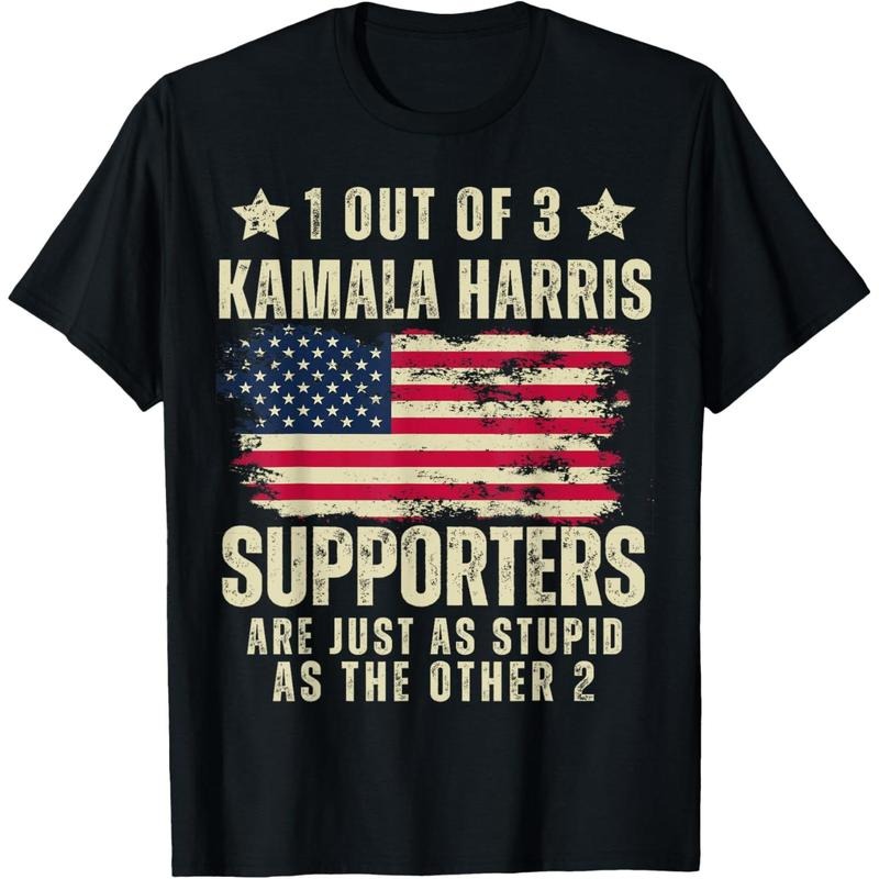 Funny Anti Kamala Harris Stupid Joke American Flag USA Humor T-Shirt made in usa Hoodie, Sweatshirt | WearSparks.com