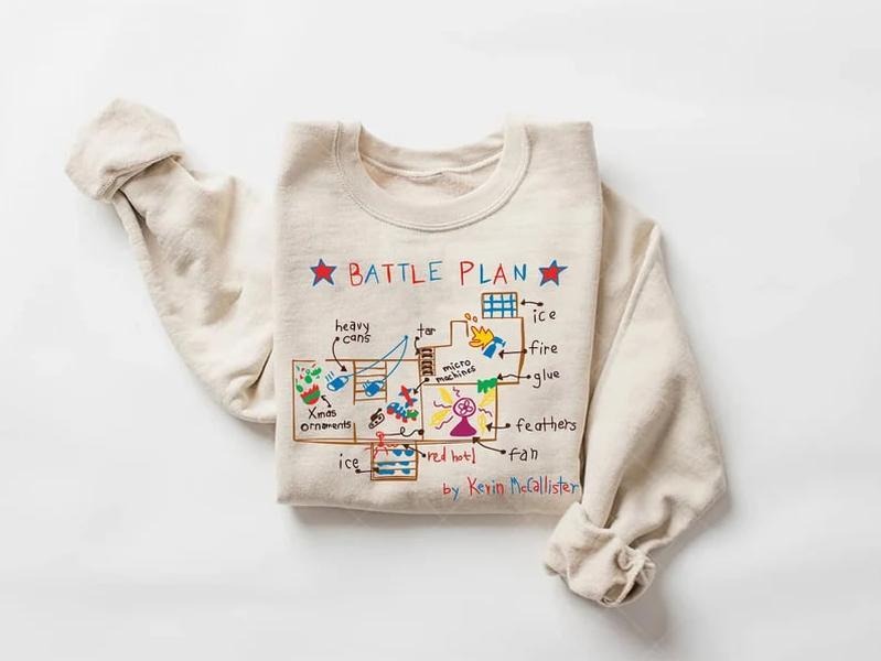 Funny Battle Plan Map Shirt,Home A-lone Sweatshirt,90s Christmas Movie Sweater,Funny Christmas Sweatshirt,Christmas Gift Idea, Battle Plan Christmas Hoodie, Merry Christmas Shirt, Christmas Season