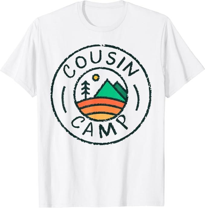 Funny Best Friend Shirts, Gift For Best Friend, Cousin Camp Friends Summer Travel Family Camping Vacation T-Shirt Menswear Top Casual Classic