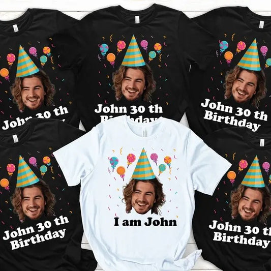 Funny Birthday Shirt, Birthday Photo Shirts, Matching Birthday Party Group Shirt, Custom Face Birthday Shirt, Birthday Gift Idea 2024