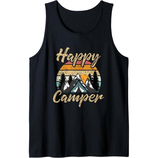 Funny Camping Hiking Lover Present Happy Camper Gift Tank Top Made in USA T-Shirts, Hoodie, Sweatshirt | WearSparks.com