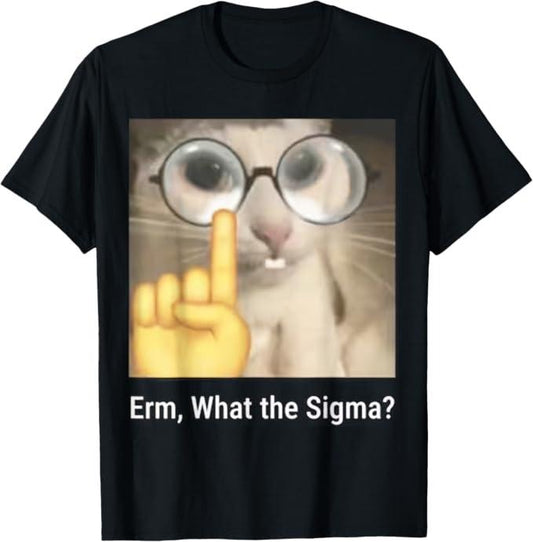 Funny Cat Shirts, Erm, What the Sigma Cat Meme Funny T-Shirt - Menswear Top Hoodie, Sweatshirt | WearSparks.com