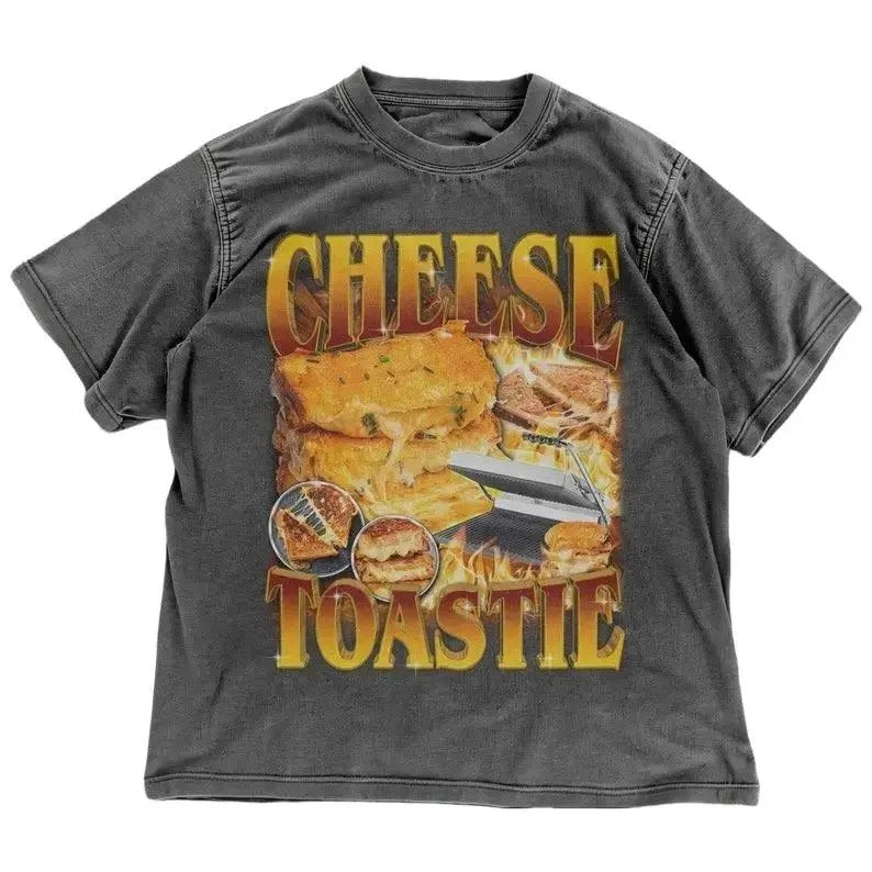 Funny Cheese Toastie Shirt | 90s Foodie Graphic Tee | Food Lover Gift | Retro Food Shirt | Grilled Cheese Unisex Tee | Funny Foodie Gift Streetwear