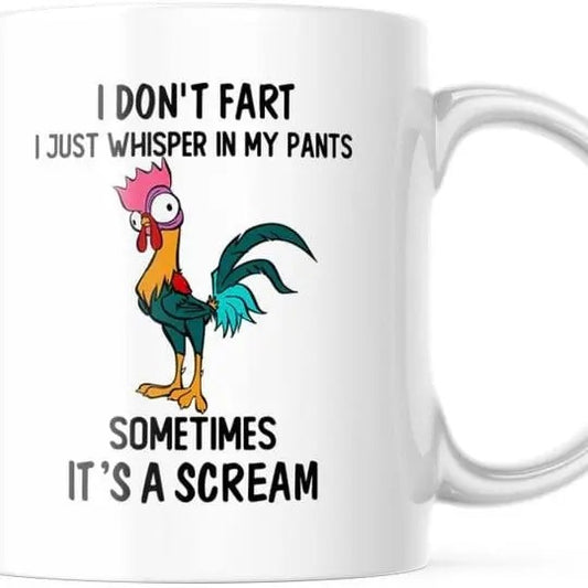 Funny Chicken Coffee Mug I Don't Fart, Funny Coffee Mug, Coworker Gift, Novelty Coffee Mug, Gifts For Him Her, 11 15oz Ceramic Cup