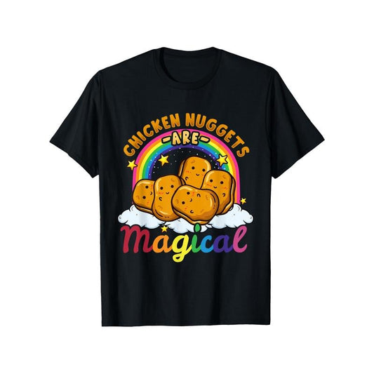 Funny Chicken Nuggets Graphic Tee - 100% Cotton, Perfect Gift for Men & Women, Casual Fit, Machine Washable - Black Made in USA