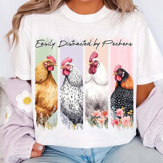 Funny Chicken T-Shirt, Chicken Lover Shirt, Farm Life T-Shirt, Floral Spring Shirt, Chicken Mama T-Shirt