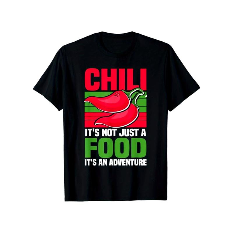 Funny Chili Print, Men's Cotton T-shirt, Graphic Tee Men's Outdoor Clothes, Men's Clothing, Casual Short Sleeve Crew Neck T-shirt made in usastyle{n002}7