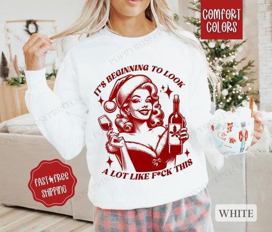Funny Christmas Comfort Colors Sweatshirt, Holiday Sweater Womenswear, Holiday Crewneck