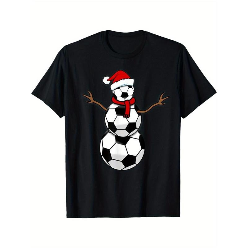 Funny Christmas Football Santa Claus Snowman Men's T-Shirt T-Shirt made in usa