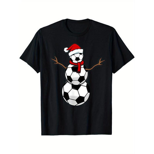 Funny Christmas Football Santa Claus Snowman Men's T-Shirt T-Shirt made in usa