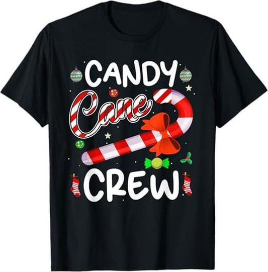 Funny Christmas Shirt, Christmas Gift, Candy Cane Crew Funny Christmas Candy Lover X-mas Gifts T-Shirt - Menswear Top